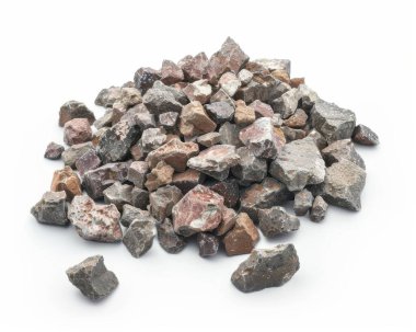 A close-up of a diverse pile of multi-colored gravel stones showcasing various textures. clipart