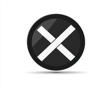 Stylized black and white symbol featuring a bold 'X' design, conveying modernity and minimalism. clipart