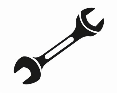 A black silhouette of an adjustable wrench, symbolizing repair and maintenance. clipart