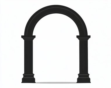 A sleek black archway showcasing elegant architectural design. clipart