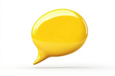 A vibrant yellow speech bubble symbolizing communication and dialogue. clipart