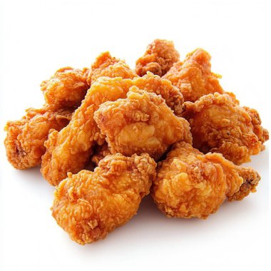 chicken wings with fried nuggets on white background clipart