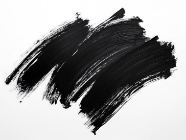 black paint brush isolated on white background