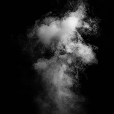 white smoke texture isolated on black background