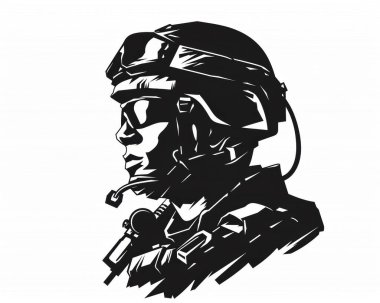 military helmet with glasses clipart