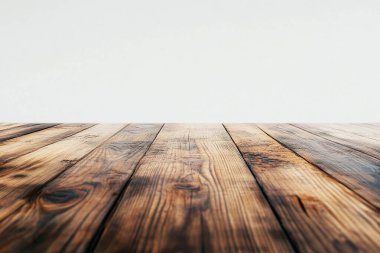 empty wooden table with blurred background, product display