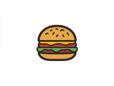 Hamburger simgesi logo vektör çizimi tasarımı