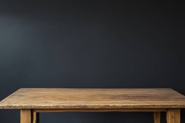 empty wooden table and wall background