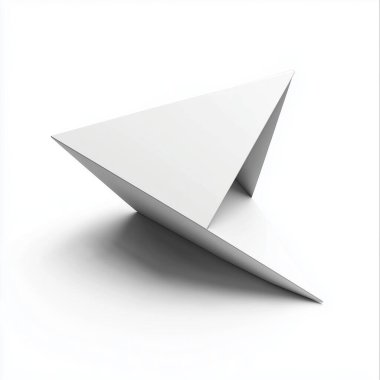 white paper plane on white background. 3 d rendering