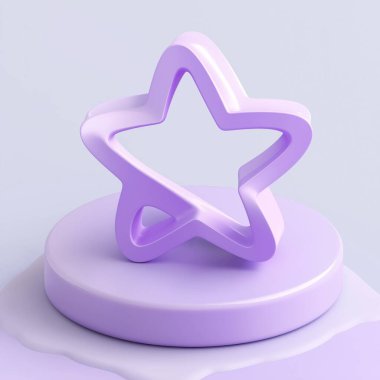 star with white background 3 d illustration. minimal concept