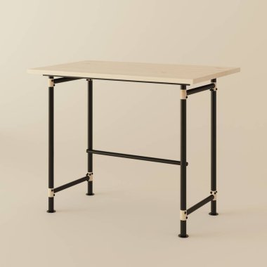 modern table on gray background