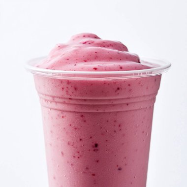 Taze böğürtlenli smoothie 'nin yakın çekimi.