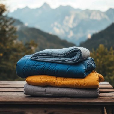 pile of colorful clothes in a stack of clothes on a pile of mountain in autumn clipart