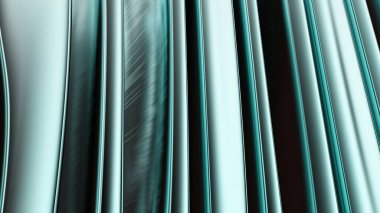 Abstract close-up of flowing teal and silver metallic curves. clipart