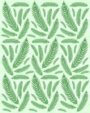 A lush pattern of green leaves on a soft pastel background. clipart