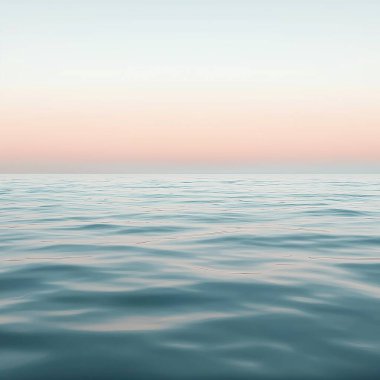 calm sea with waves and clouds in the sky.