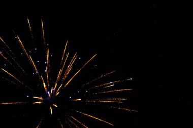 Vibrant fireworks bursting against a dark night sky clipart