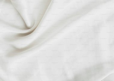 Soft, smooth white fabric draping gracefully. clipart