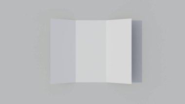 Blank tri-fold brochure mockup on a minimalist background. clipart