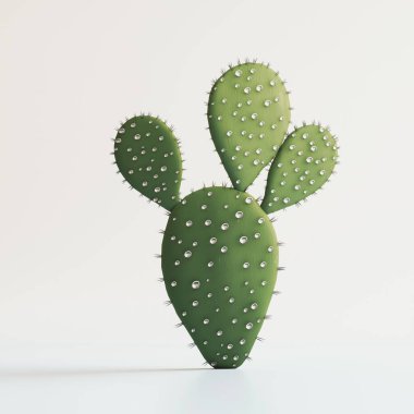 3 d rendering of cactus on a white background clipart