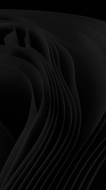 Abstract black wave patterns creating a sense of depth and motion. clipart