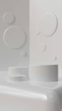 Abstract white shapes on a minimalist background. clipart