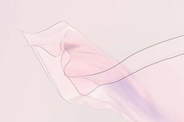 Delicate sheer fabric creating soft waves in pastel hues. clipart