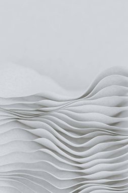 Abstract texture of overlapping white paper waves. clipart