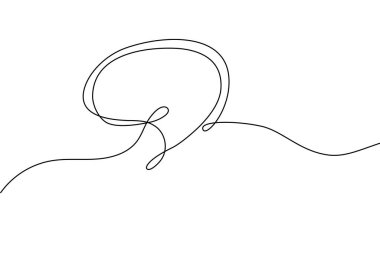 Speech bubble continuous line drawing. Black isolated linear template. Comic Doodle concept design art. Outline simple border for social media, web sites, dialog chat. Vector