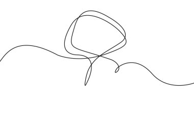 Speech bubble continuous line drawing. Black isolated linear template. Comic Doodle concept design art. Outline simple border for social media, web sites, dialog chat. Vector