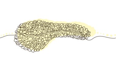 Thyroid Hand drawn icon continuous line drawing. Human organs Creative abstract art background Trendy concept One single line design. Outline simple image black and white color Vector illustration