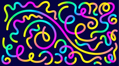 Modern görünüş için üç boyutlu soyut arkaplan, eğimli renkler ve dalgalı desenler. Grafik şekiller ve çizgiler organik elementler ve sıvı eğrilerini birleştirerek dinamik bir dalga tasarımı oluşturur.