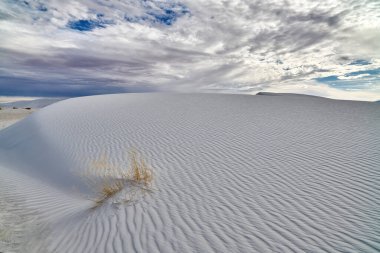 New Mexico 'daki White Sands Ulusal Parkı' nda kum tepelerinde dalgalanmalar.