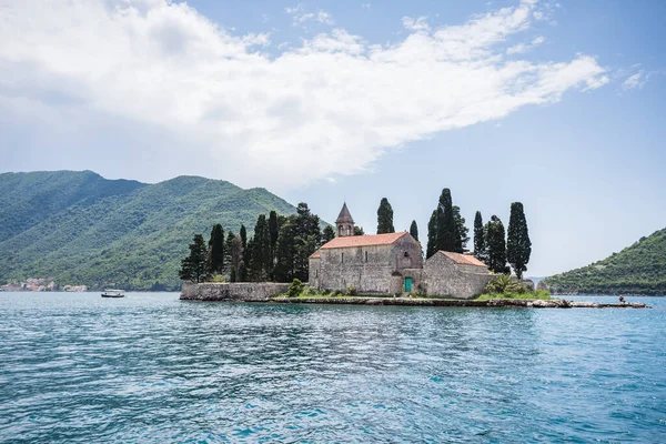 Katolska Klostret Saint George Sett George Island Hjärtat Kotorbukten Montenegro — Stockfoto