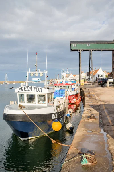 Rybářské Čluny Kotvící Přístavu Wells Moře Severním Pobřeží Norfolku Přílivu Royalty Free Stock Obrázky