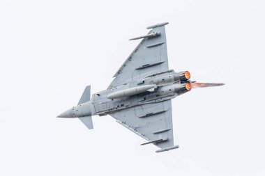 Eurofighter Typhoon FGR4, 13 Temmuz 2024 tarihinde İngiltere 'nin Merseyside kentindeki Southport hava gösterisinde çekilmiştir..