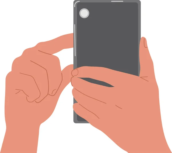 Utilisation Smartphone Mains Tenant Téléphone — Image vectorielle