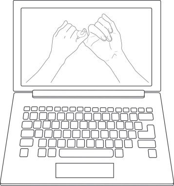 Aşk ve takım çalışması kavramı. İki el birbirini tutuyor. Mutlu ortaklığın sembolü, başarı, çocukluk, arkadaşlık. Düz tasarım.