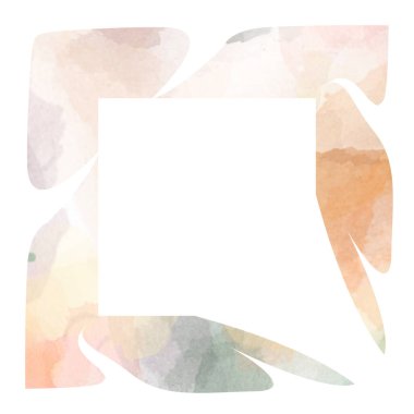 Beyaz kağıtta renkli suluboya. Çerçeve. Grunge geçmişi. Retro,