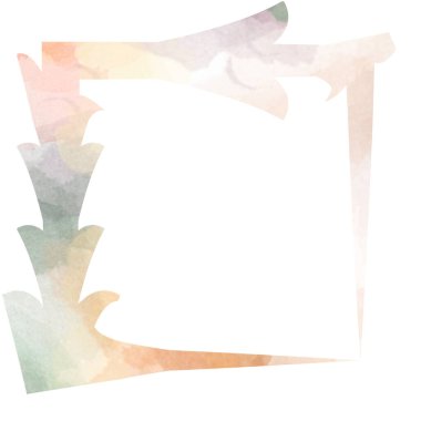 Beyaz kağıtta renkli suluboya. Çerçeve. Grunge geçmişi. Retro,