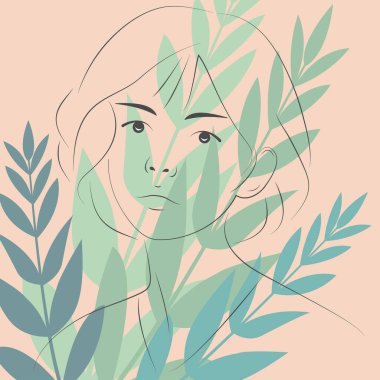 Zarif Çizgi Sanat Portreleri ile Boho Şık Özgeçmişi: Minimalist Tropikal Yaprak Tasarımları ve Sıcak, Toprak Yüzlü Kadın Yüzleri