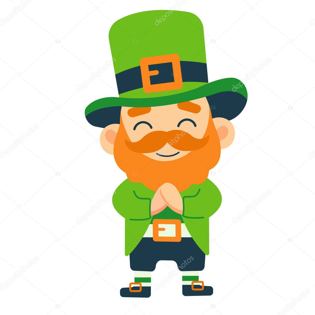 Cartoon happy leprechaun. St. Patrick's Day