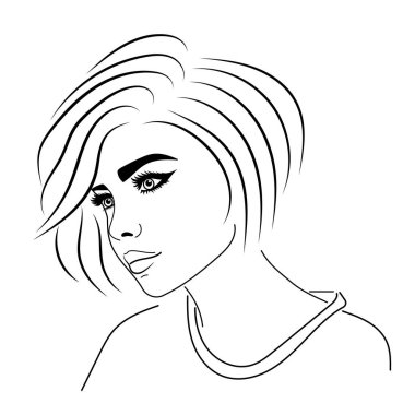 Avatar kadın. kullanıcı portresi ana hatları