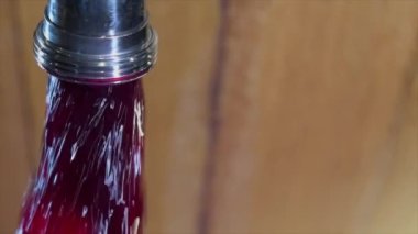 Şarap fabrikası, şarap mahzeninde şarap üretirken üzüm suyu havası, Bordeaux Vineyard, Fransa. Yüksek kalite 4k görüntü