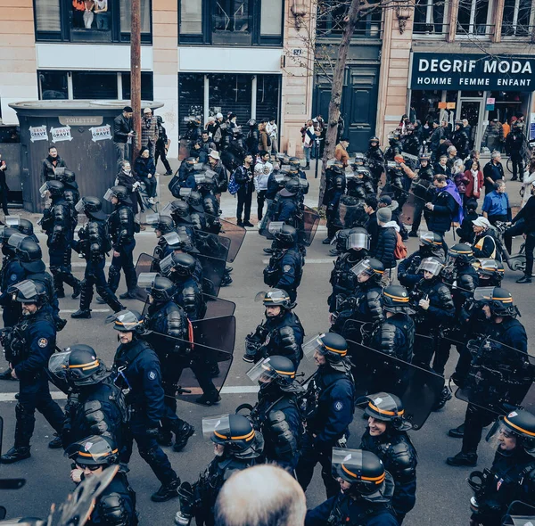Francja Paryż 2023 Demonstracja Strajk Dziewiąty Dzień Mobilizacji Przeciwko Reformie — Zdjęcie stockowe