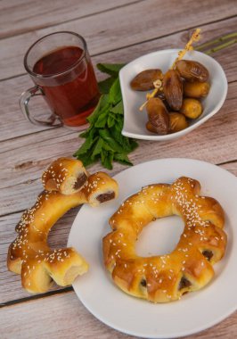 Halep 'li Tarif Maarouk, tarih macunlu yumuşak brioche, yüksek kalite fotoğraf