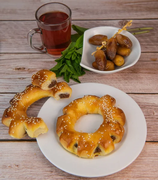 Halep 'li Tarif Maarouk, tarih macunlu yumuşak brioche, yüksek kalite fotoğraf