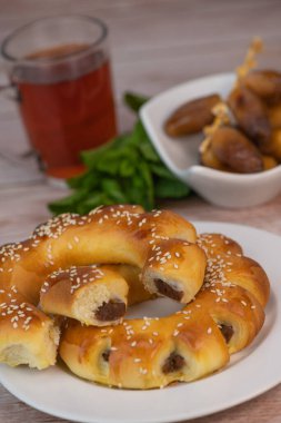 Halep 'li Tarif Maarouk, tarih macunlu yumuşak brioche, yüksek kalite fotoğraf