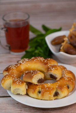 Halep 'li Tarif Maarouk, tarih macunlu yumuşak brioche, yüksek kalite fotoğraf