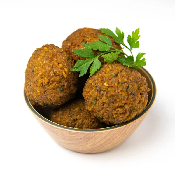 Whole Half Falafel Isolated White Background Closeup High Quality Photo Stock Picture